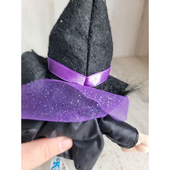 Vintage black cat mini plush witch stuffed animal Halloween decor unique - Picture 6 of 7